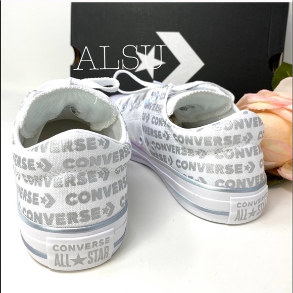 Converse Ctas Madison Ox Canvas White Silver Print - Picture 7 of 8